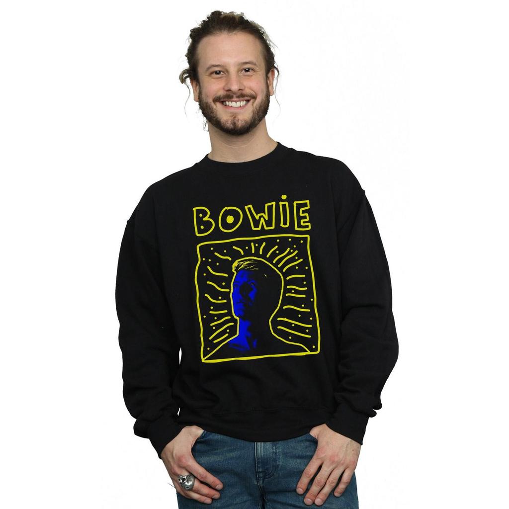 David Bowie Herren-Sweatshirt mit 90er-Jahre-Rahmen