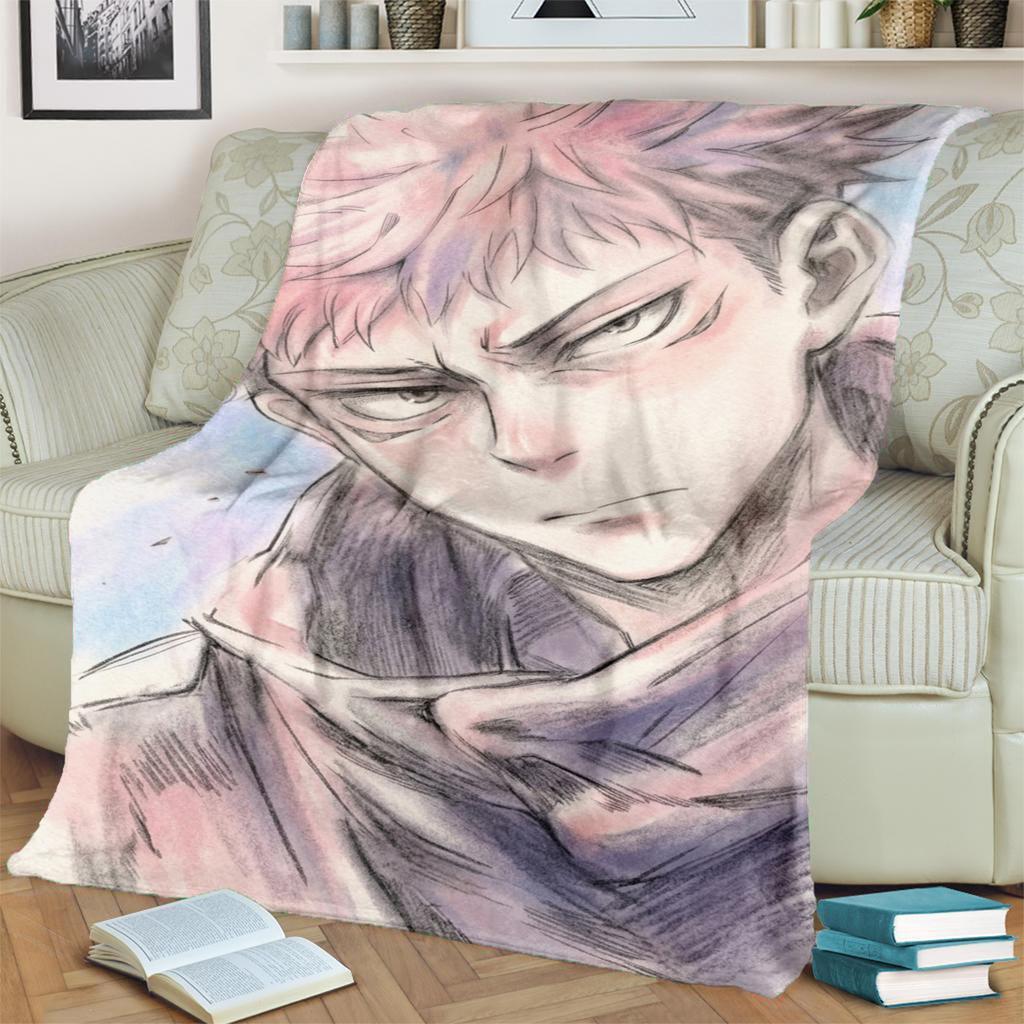 Soft Warm Print Blanket Jujutsu Kaisen Flannel for Bedrooms, Sofas, Beds, Chairs, Picnics, Travel