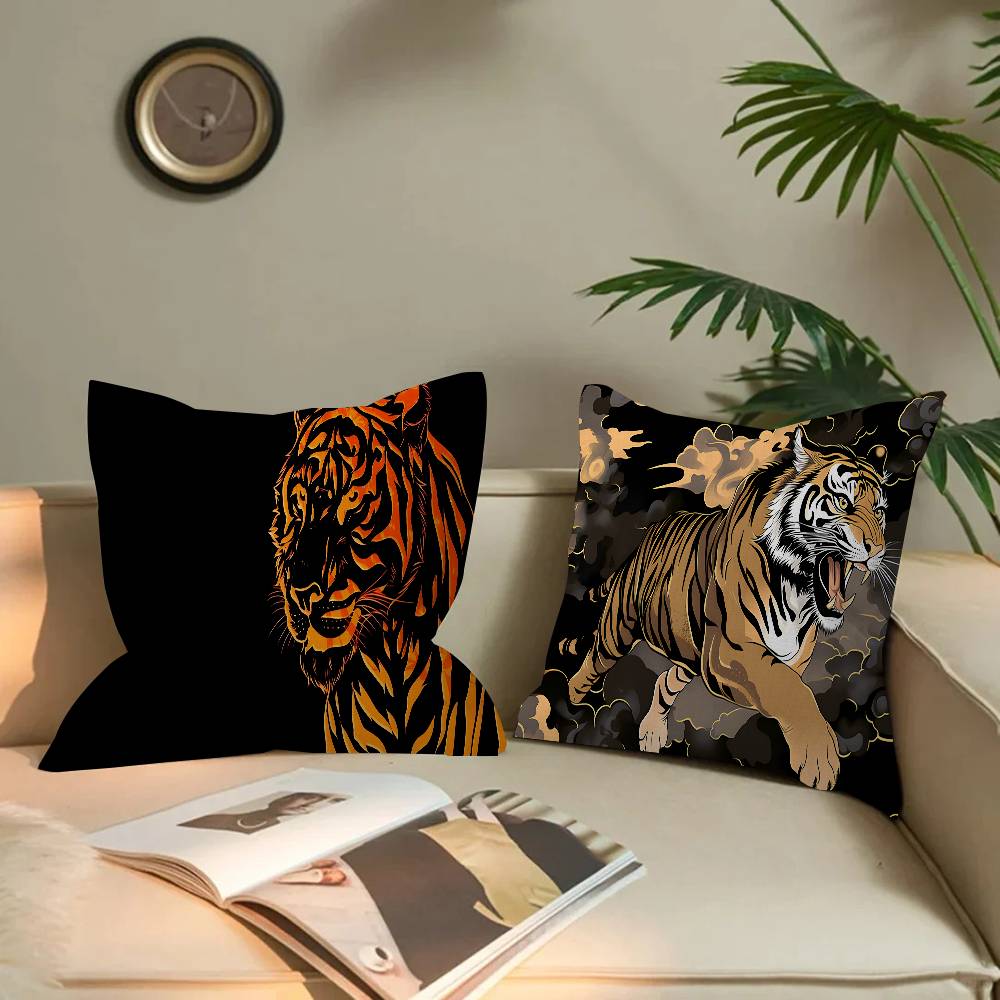 Tiger Muster Kissenbezug Dekokissen Sofa Heimdeko Hülle Kissenbezüge
