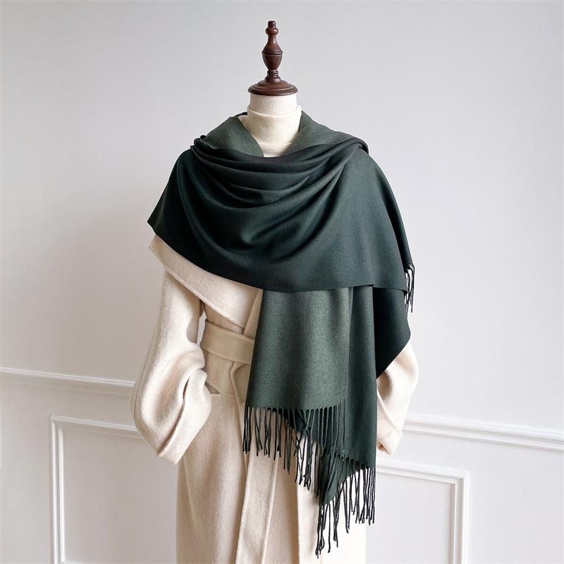 Luxury Winter Cashmere Scarf Women Gradient Handkerchief Warm Pashmina Female Shawl Wrap Soft Pareo Bufanda Winter Hijabs Stole