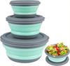 Camping Bowl, Foldable Silicone Collapsible Bowl, Lunch Box, Lid, Expandable Food Storage Container, Bento Box, 3 PCS/Set