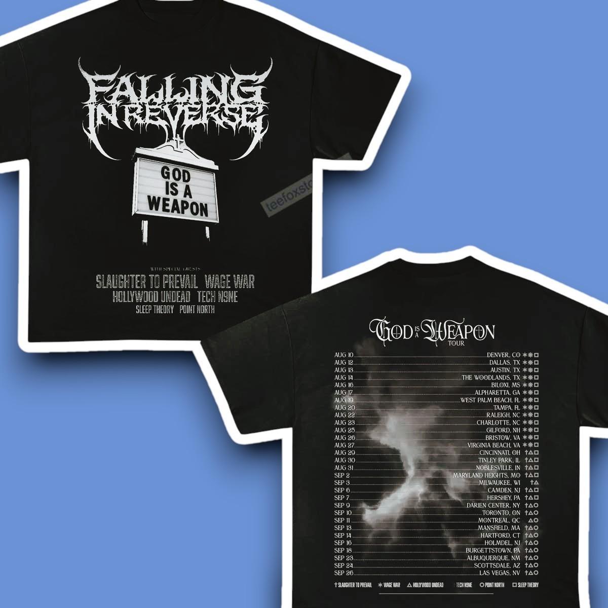 NEW SALE! Falling in Reverse God Is A Weapon Tour 2026 Shirt Cotton Full Size XXXL