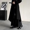 2025 Japanese Samurai Style Black Pants Men Retro Layered Irregular Pants Male Wide Leg Skirt Pants Man Casual Harajuku Trousers