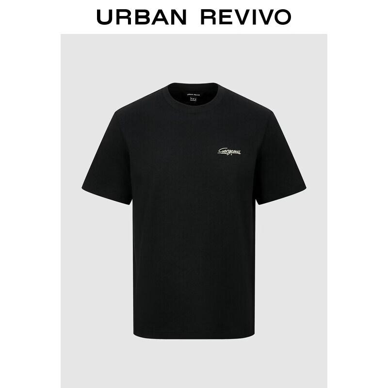 UR2026 Men s Embroidered Cotton Crew Neck T-Shirt L