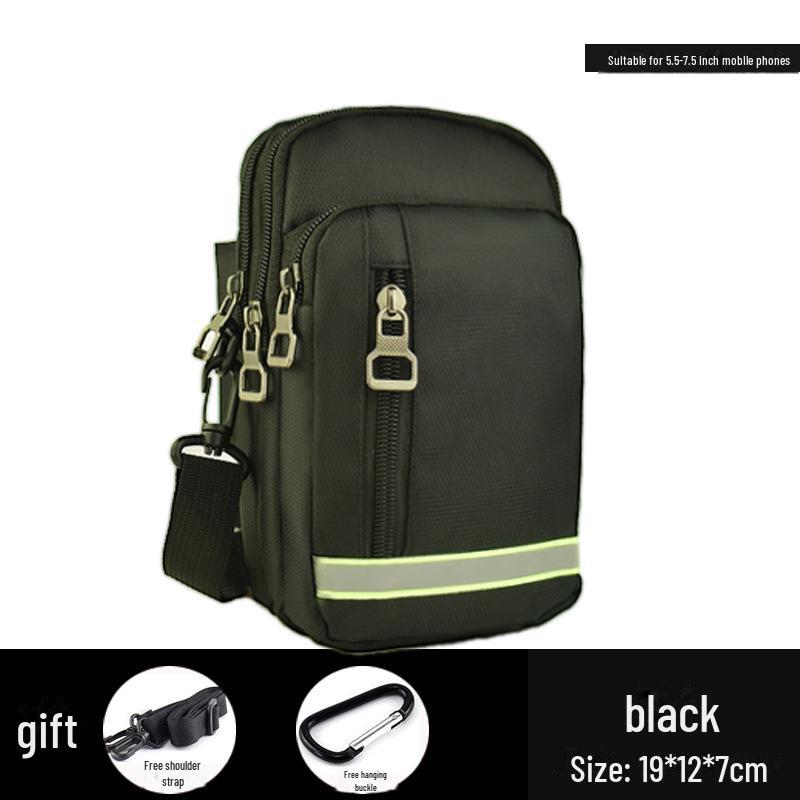 

Мужская многофункциональная поясная сумка для телефона размером 7 дюймов: Вертикальное ношение на плече, поясе и через плечо 7.5 inch чёрный