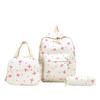 1 Set 3 In 1 Women College Student Backpack Large Capacity Casual Travel Daypack Stylish Versatile Laptop Bag for School
