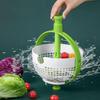 Rotating Drain Basket Vegetable And Fruit Salad Drain Basket Rotating Water Dehydration Storage Basket Rotating Drain Basket