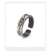 Vintage Cracked Open Ring Men Women Adjustable Plated Copper Midi Finger Retro Style