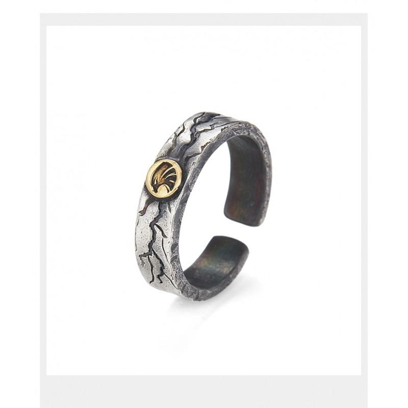 Vintage Cracked Open Ring Men Women Adjustable Plated Copper Midi Finger Retro Style