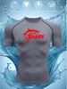 Mens White Compression Short Sleeve T-Shirt Red Shark Graphic Quick Dry High Elasticity Gym Workout And MMA Athletic Top