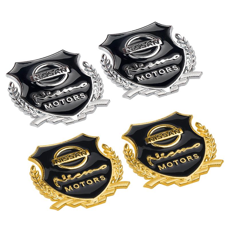AUK2 3D Metal Car Badge Body Trunk Sticker Emblem Decoration Center Cover For Nissan Nismo GTR Qashqai j10 Rogue Juke X-Trail Tiida