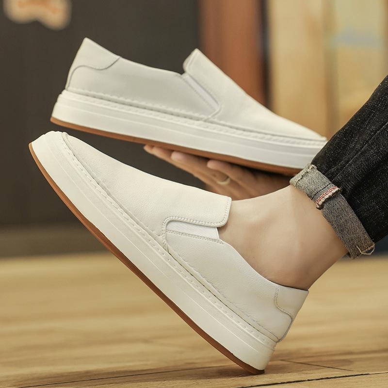 Fashion Fashion Casual Genuine Leather Men's Loafers 2024 Spring Autumn New Designer Board Shoes Male Non-slip Casual Sneakers Men