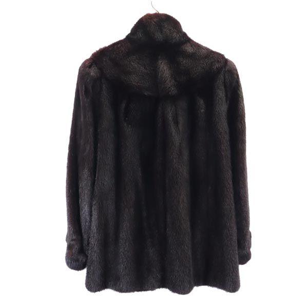 SAGA MINK Long Sleeve Fur Fur Coat 11 Brown Women Used