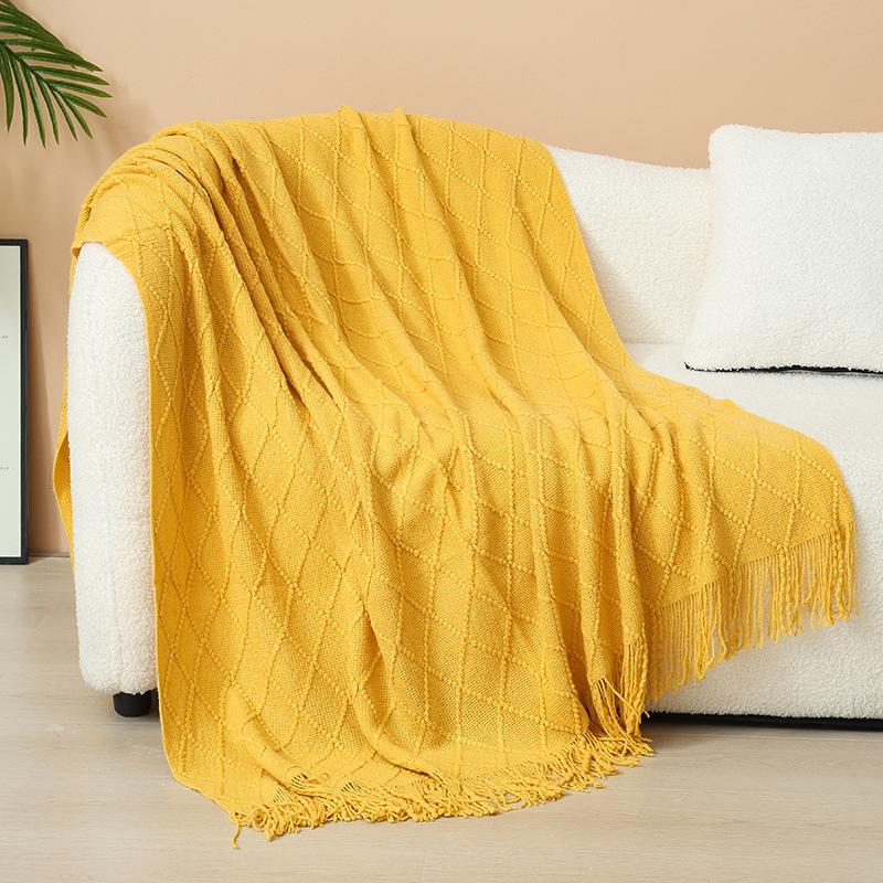 Hotel Homestay Bed-end Towel Decorative Home Living Room Carpet Knitted Blanket Nordic Minimalist Sofa Cover Soft Nap Blanket
