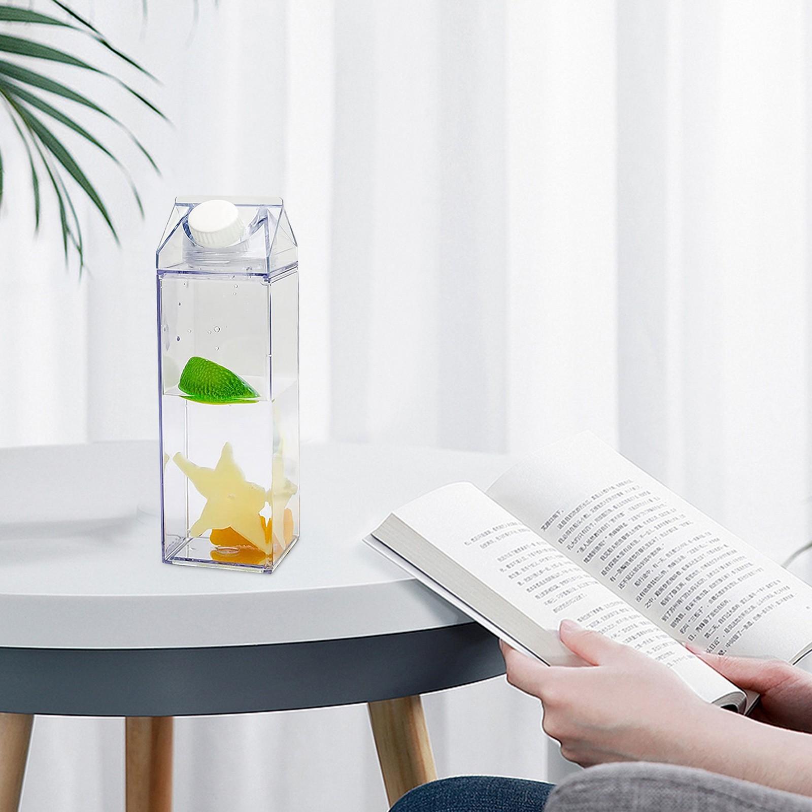 

500ml Transparent Milk Storage Bottles With Lids Large Capacity Portable Drinkware Shaker Juice Lemon Storage Containers чистый