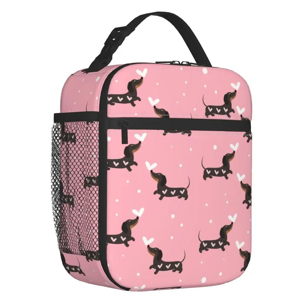 Custom Sausage Dog Lunch Bag Women Thermal Cooler Insulated Lunch Box for Student School