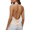Top Canotta Elegante Senza Maniche con Scollo all'Americana Schiena Scoperta Vestibilità Aderente Camicetta Tank Top Leggera in Tessuto Morbido per l'Estate