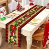 Christmas Poinsettia Flowers Linen Table Runner Holiday Party Decor Winter Xmas Kitchen Dining Table Runner Christmas Decoration