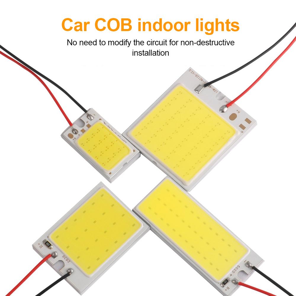 10PCS Car LED Lights Panel 18/24/36/48 SMD T10 BA9s 12V COB Lamp Bulb Car Dome Light Reading Lights Auto Interior Accessories