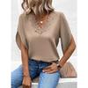 Women's Fashion Casual Summer Spring Solid Color Print 1/2 Sleeves V-Neck Blouses & Shirts