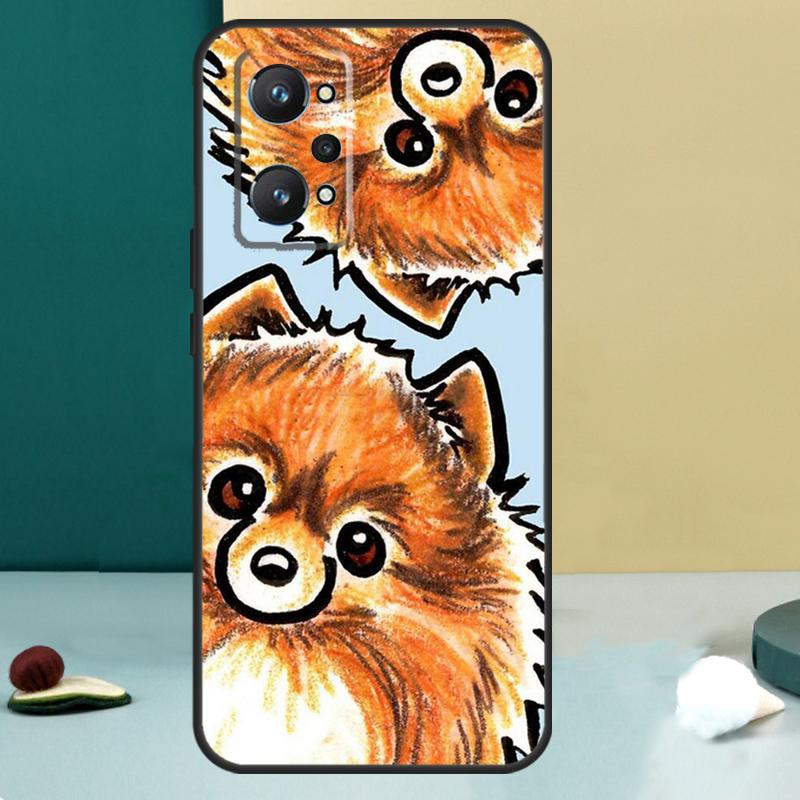 Pomeranian Watercolor Dog For Realme 13 12 10 11 14 Pro Plus GT 6 5 6T GT7 Pro C55 C53 C51 C21Y C25S C75 C67 C61 Case