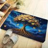 Magical Tree Of Life Golden Butterfly Door Mat Non Slip Floor Rug Fantasy Dark Sky Tree Root Art Print Entrance Carpet