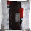 Popular Simple Geometric Abstract Red Black Striped Sofa Cushion Pillow Case Home Removable Washable