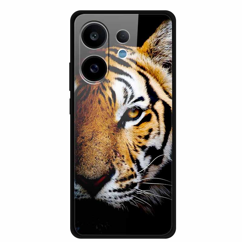 For Vivo V60 5G Glass Case Fashion Cool Animal Tempered Glass Back Cover Case For Vivo V 60 2025 Phone Cases 6.77" Fundas Coques