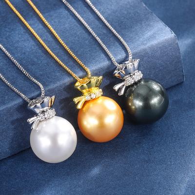 Perle kleine Anhänger Mode Perle Glück Tasche Intarsien Zirkon Halskette Schlüsselbein Kette Schmuck