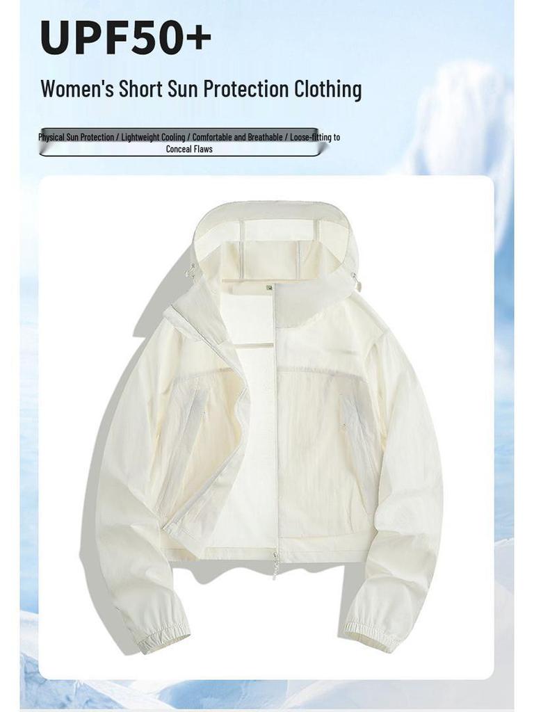 Women's Ice Cool Lightweight Hooded Jacket: Breathable, Comfortable Sun Protection for Summer