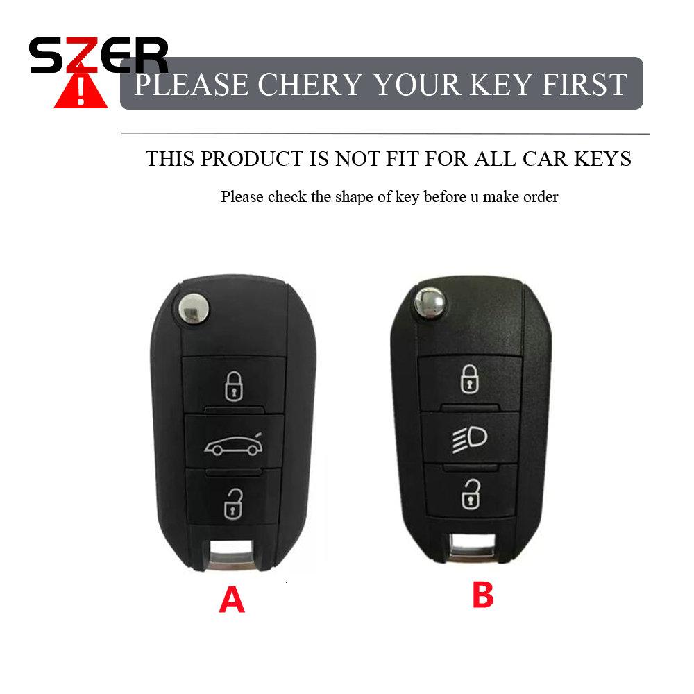 Tpu Car Flip Key Case Cover For Peugeot 208 308 408 508 2008 3008 4008 5008 For Citroen C3 C4 Cactus C6 C8 Protector Keychain