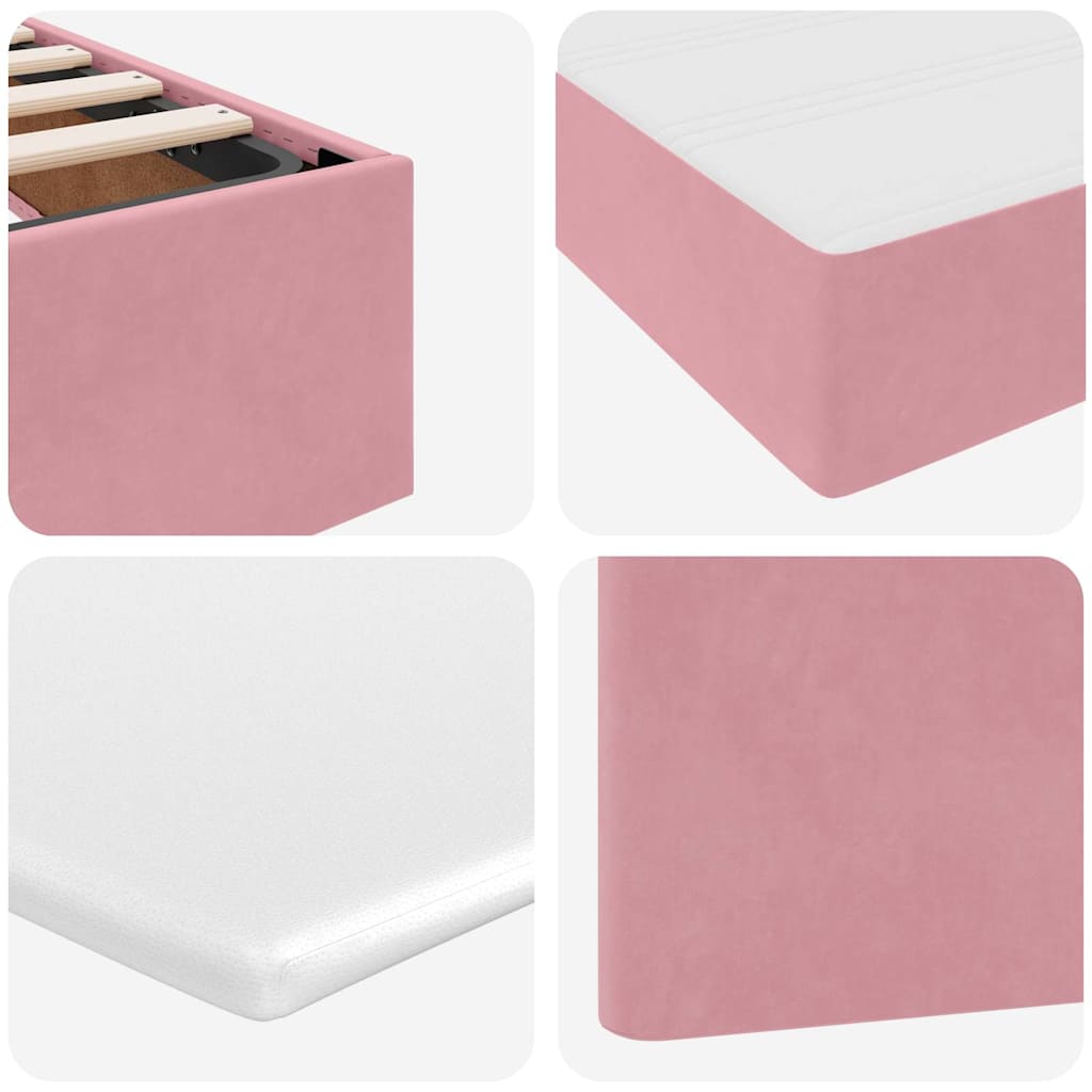 Storage Bed with Mattress Pink 160 x 200 cm Velvet