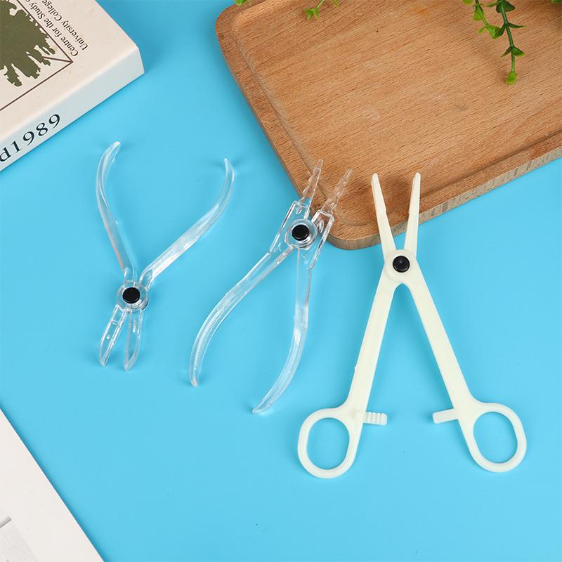 1Pc Disposable Sterile Slotted Round Navel Forceps Clamp Triangle Open Plier Ear Nose Piercing Tools Tattoo Piercing Supply