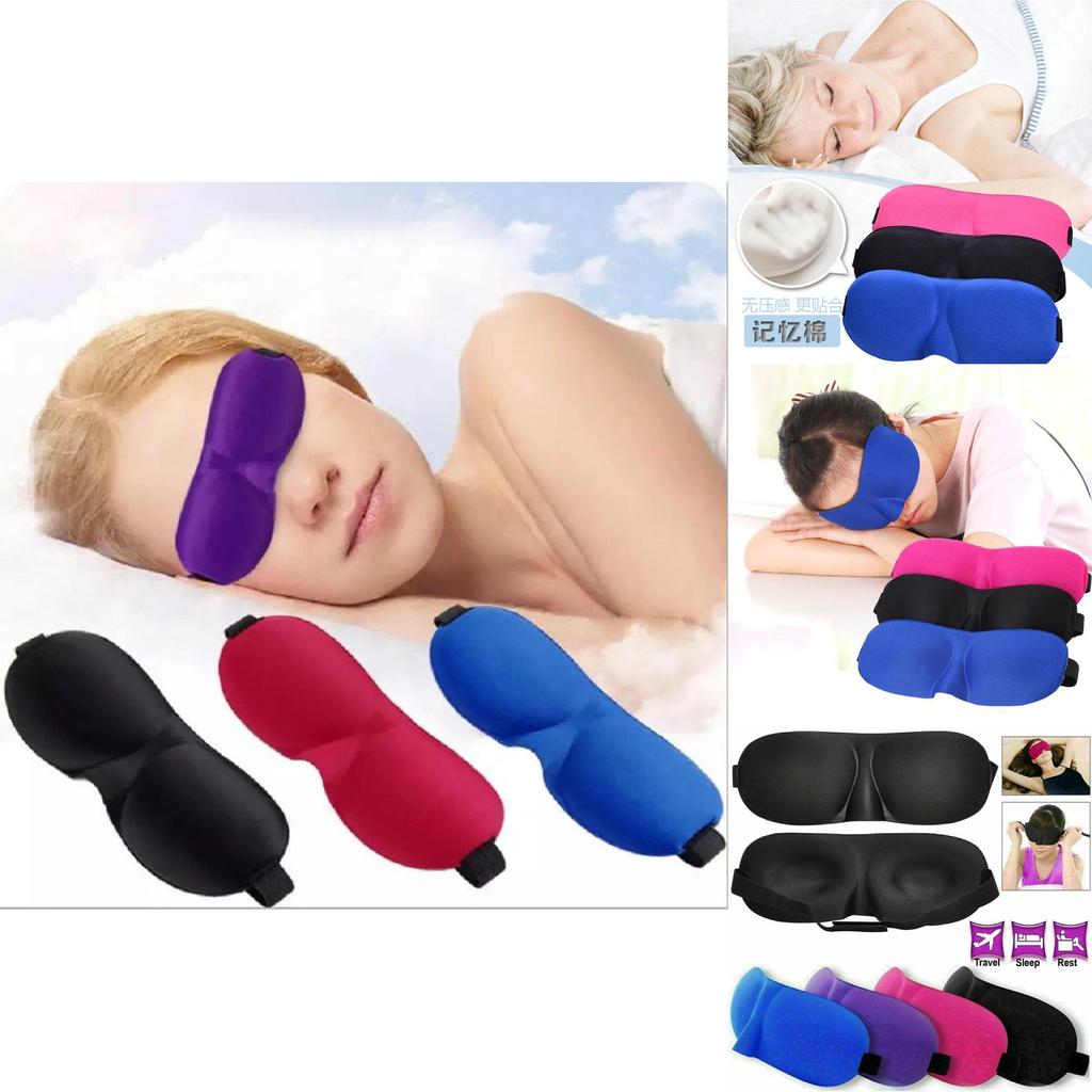 3d Mask Eye Luxury Black Reusable Relaxing Night Travel Sleep Sleeping Blackout