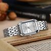 New retro square ins style steel strap minority quartz vintage simple luxury watch with water diamond bracelet
