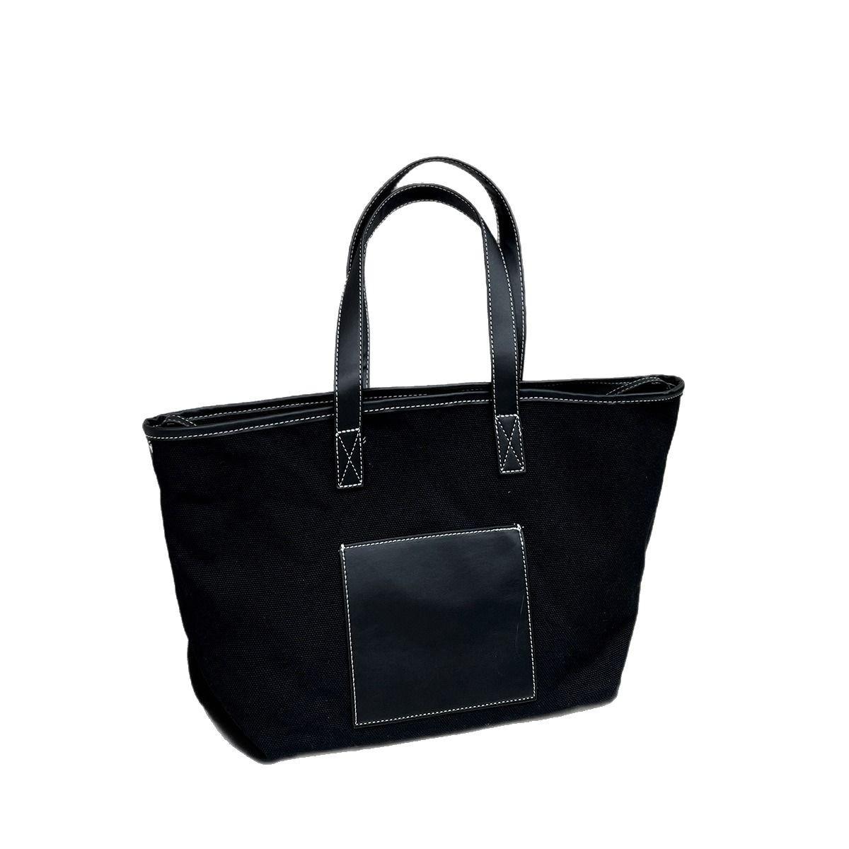 Новая женская сумка тоут на плечо из простроченного холста на молнии, сумка кроссбоди, сумка-тоут, портативная