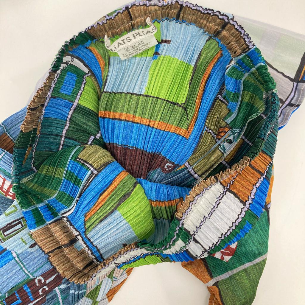 PLEATS PLEASE PP14-JG145 Multicolor Gradient Pleated Long Skirt skirt 2 multicolorUsed