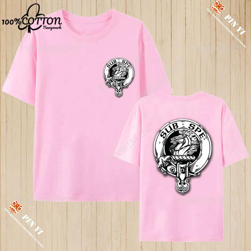 Harajuku Clan Fraser of Lovat Clansman’s Crest Badge Print Summer Trending Unisex T Shirt 100% Cotton O-neck Short-sleev