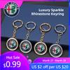 For Alfa Romeo Metal Car Logo Key Chain Boutique Keychain Keyring Pendant Car Interior For Alfa Romeo 4C 159 166 Spider Giulia 1