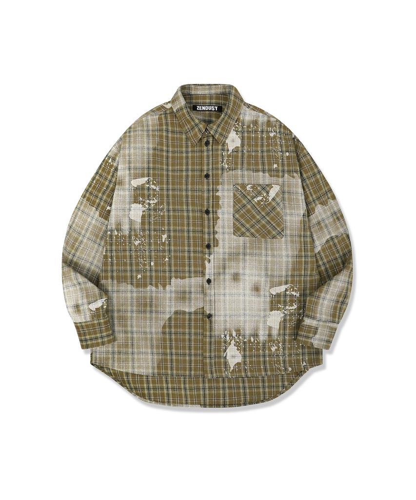 ZENDUST Rou Painting Overfit Check Shirt Brown