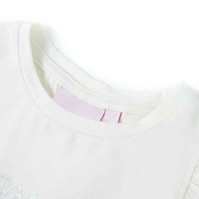 Children's T-shirt with Ruffle Sleeves White 92/104/116/128/140