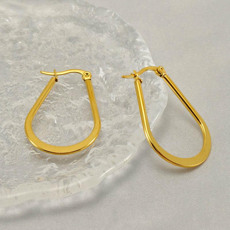 Cercei la modă în formă de U din oțel inoxidabil, cercei versatili de înaltă calitate, cercei retro cu temperament pentru femei