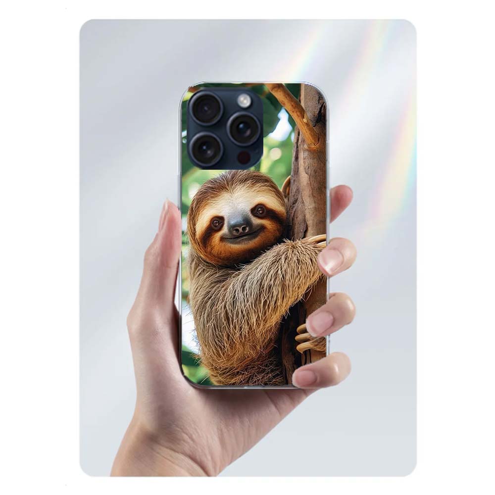 Cute Sloth Clear Phone Case For Iphone 17 Air 16 Pro Max 15 Pro 14 Plus 17E 16E 11 13 12 Mini Cover Cases Fundas Cell TPU Capa S
