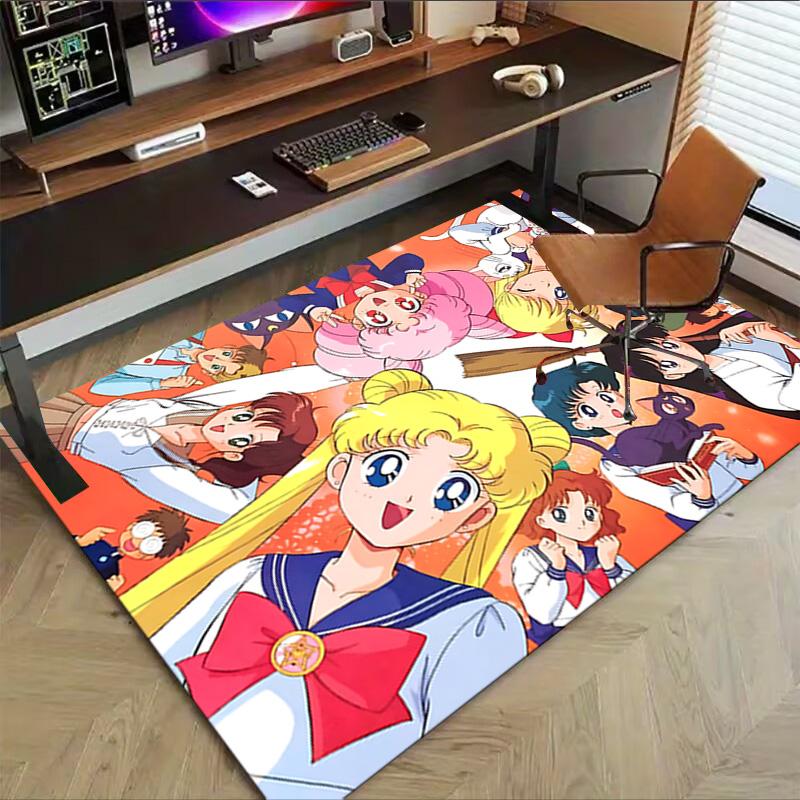 Sailor Moon Teamup Carpet For Playroom Bedroom Living Room Sofa Home Decorkids Game Area Rug Nonslip Floor Mat