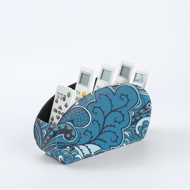 Pudełko PU Skóra Wielofunkcyjny Organizer na Biurko na Piloty i Pędzle do Makijażu