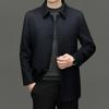 Firstview Men's Wool Blend Lapel Overcoat with 90% Down Lining
