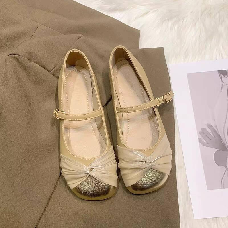 French gentle Mary Jane shoes women's spring 2025 new Xiaoxiangfeng shallow mouth flat sole shoes with skirt women's shoes