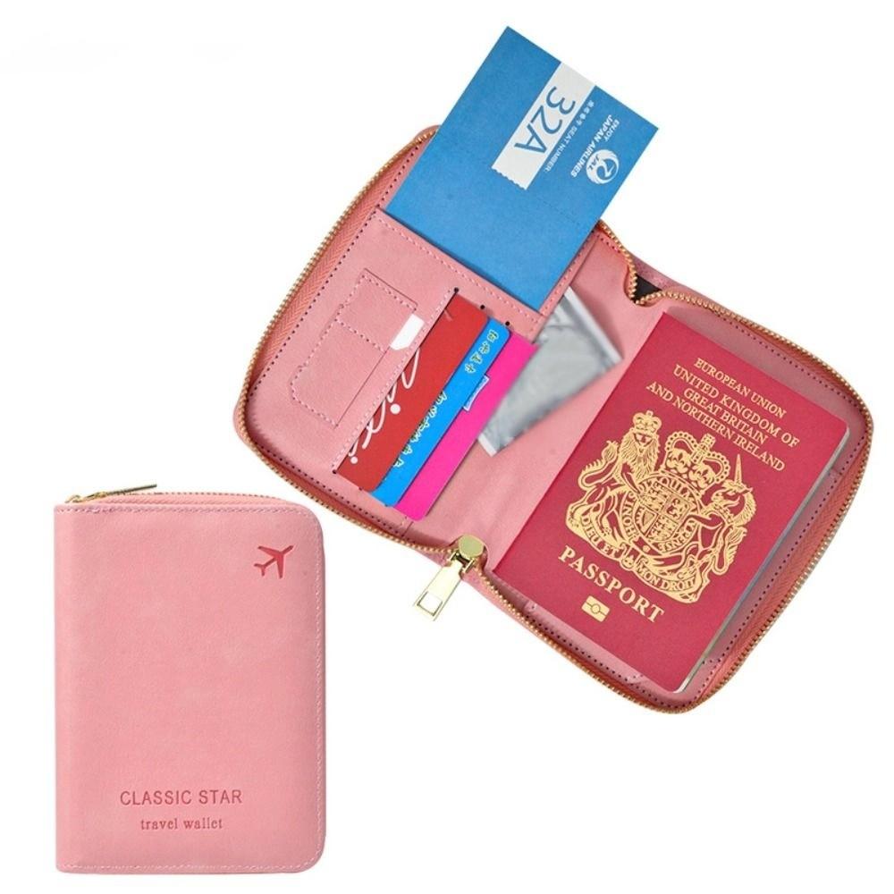 RFID Anti-theft PU Passport Bag Purse Travel Wallet Creative Certificate Storage Bag  Women