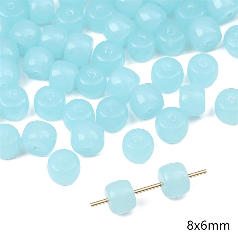 20pcs Blue Color Crystal Glass Loose Space Beads for Bracelet Necklace DIY Jewelry Craft Making Beads