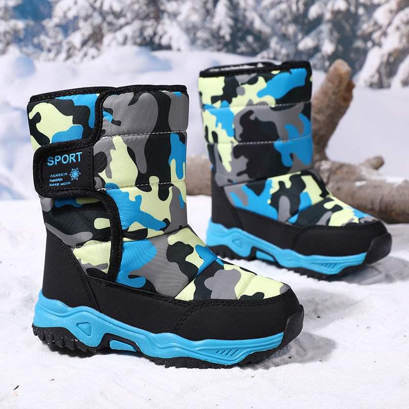 Kids' Waterproof Non-slip Winter Snow Boots with Warm Velvet Lining